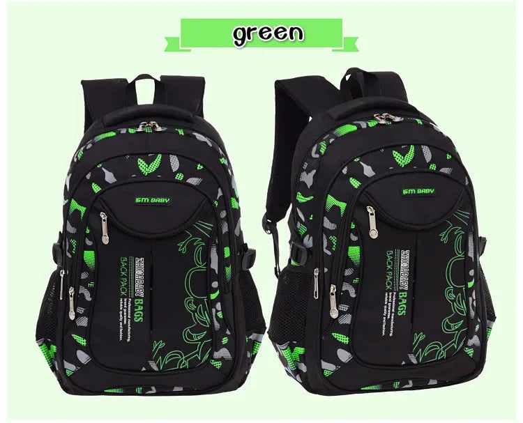 SR-Sac à Dos d'École Primaire Étanche pour Garçon, Cartable de Livres, Orth4WD