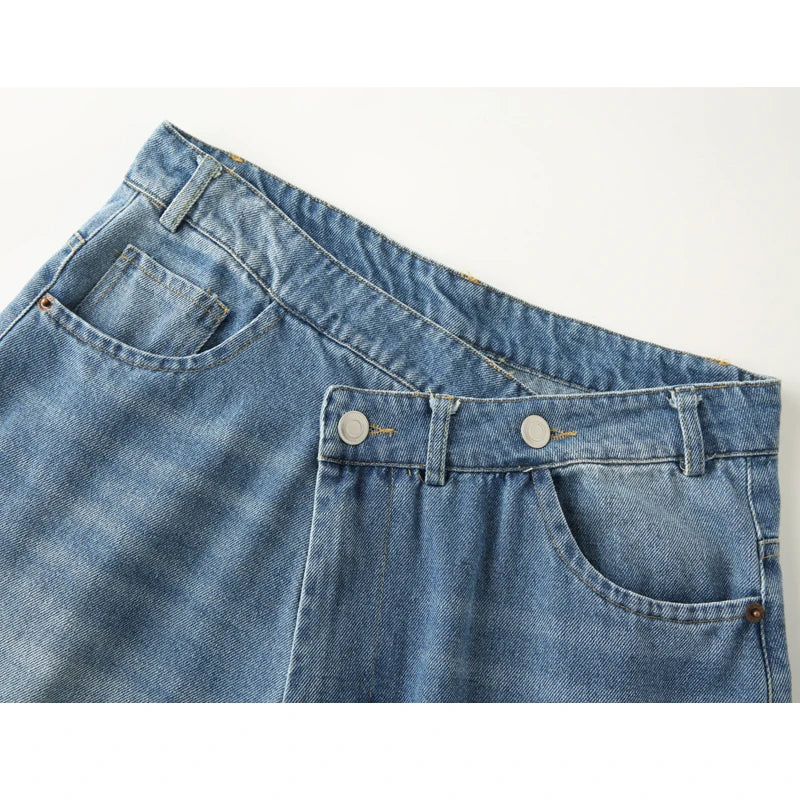 MUJER 2025 Women's Blue Baggy Jeans for Women, High Waisted Mom Jeans, Wide Leg Denim Pants, Summer Jeans