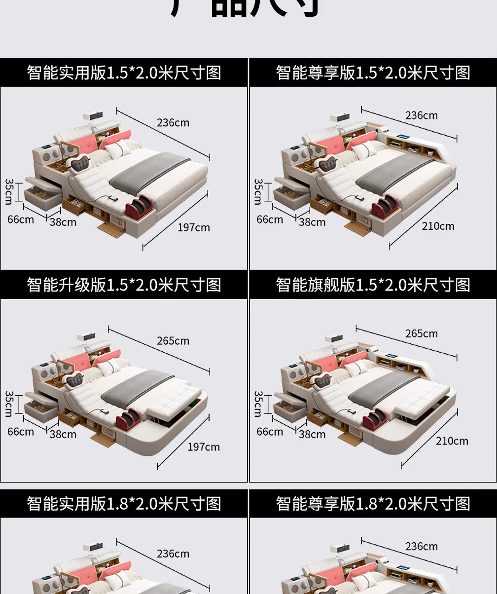 Lits minimalistes uniques lecture fantaisie King commodes de couchage lits Massage Muebles intelligents Para dortoir meubles de chambre