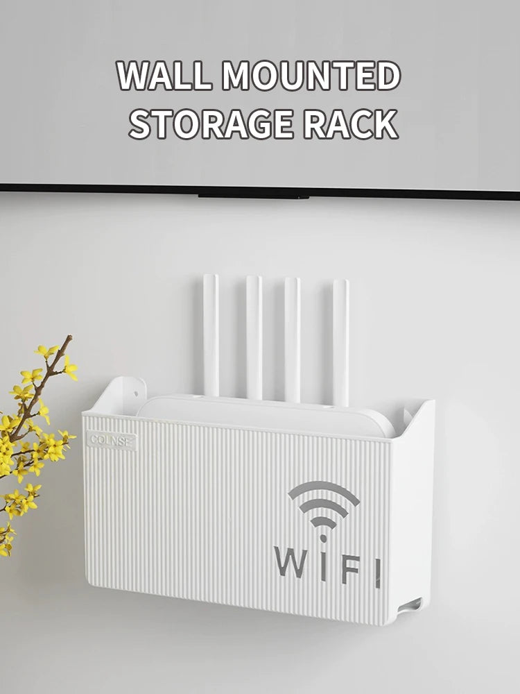 Boîte de rangement pour routeur domestique, WIFI sans fil, décodeur TV, support de rangement mural, pour salon, rangement de tri de chambre à coucher