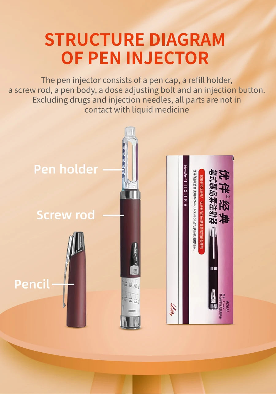 HumaPen – stylo d'injection de sucre dans le sang pour adultes, 3ml, dose contrôlée, soins de santé indolores, diabète et perte de poids