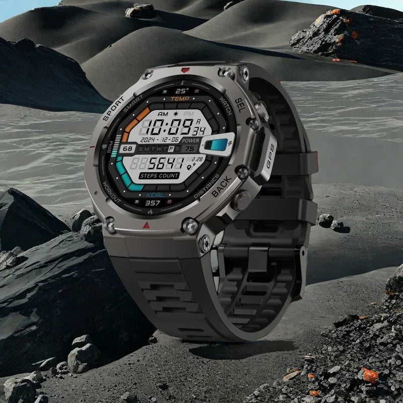 Montre intelligente militaire T-Rex, 3 GPS intégrés, boussole, altimètre, barométrique, 5iko, IP69K, étanche, AMOLED, appel Bluetooth, montre intelligente