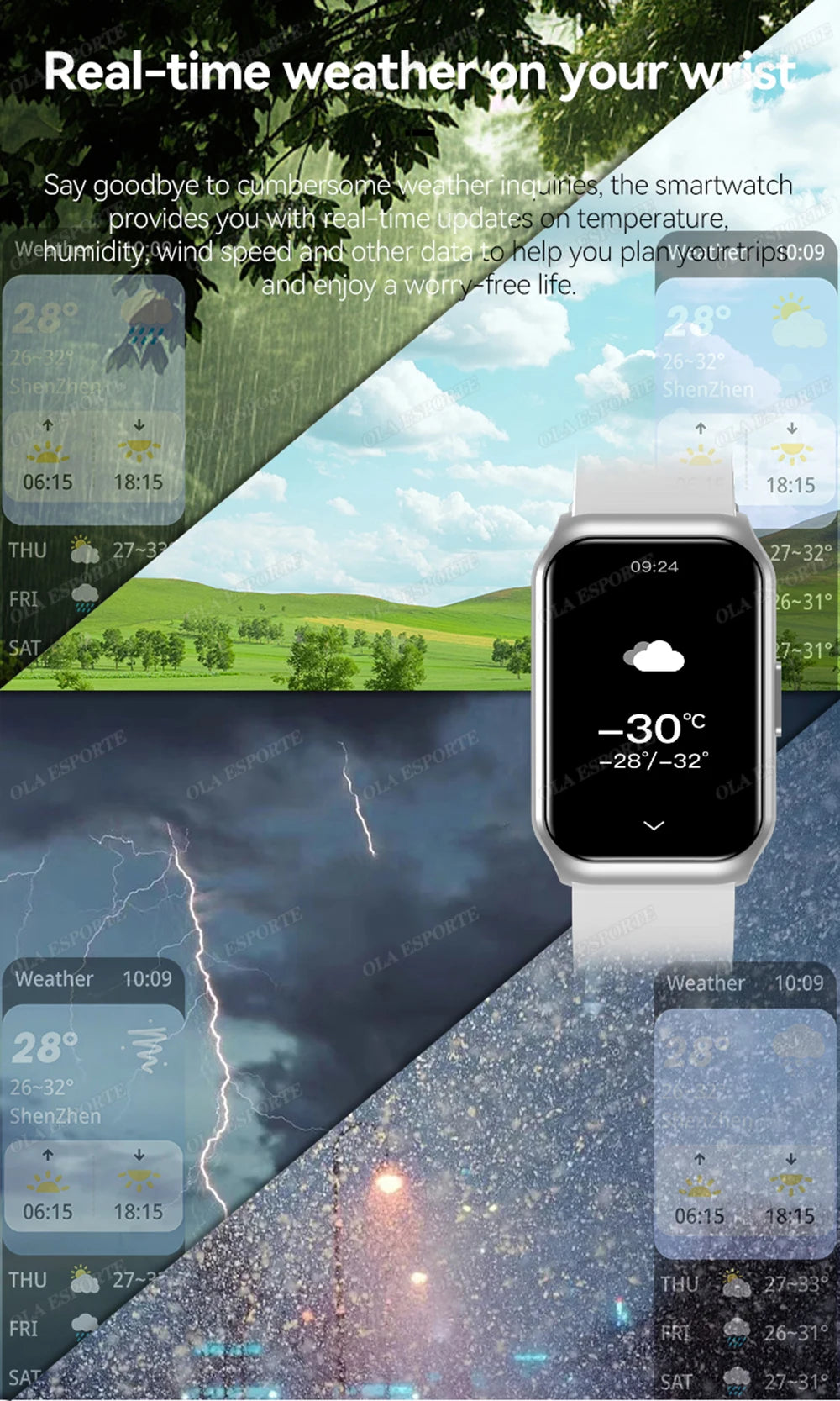 Nouveau écran incurvé montre intelligente 2025 pour montre de santé fréquence cardiaque sang oxygène/pression moniteur de sommeil sport étanche Smartwatch