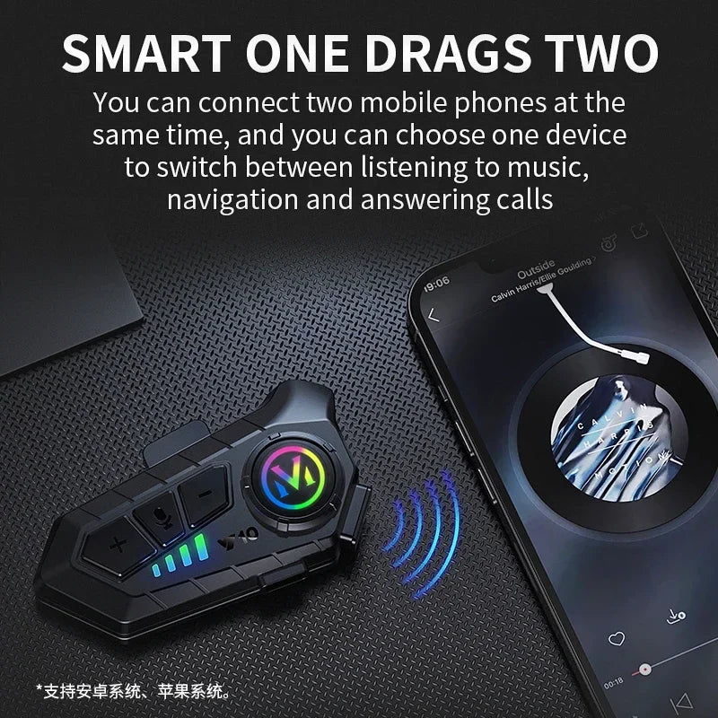 Bluetooth 5.3 casque casque sans fil mains libres appel téléphone Kit Moto étanche écouteur MP3 lecteur de musique haut-parleur pour Moto