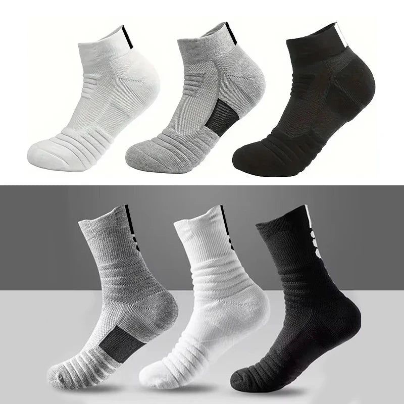 1/3 pairs of men's non-slip football socks, cotton socks, short and long tube, breathable and deodorizing sports socks, sizes 39-45