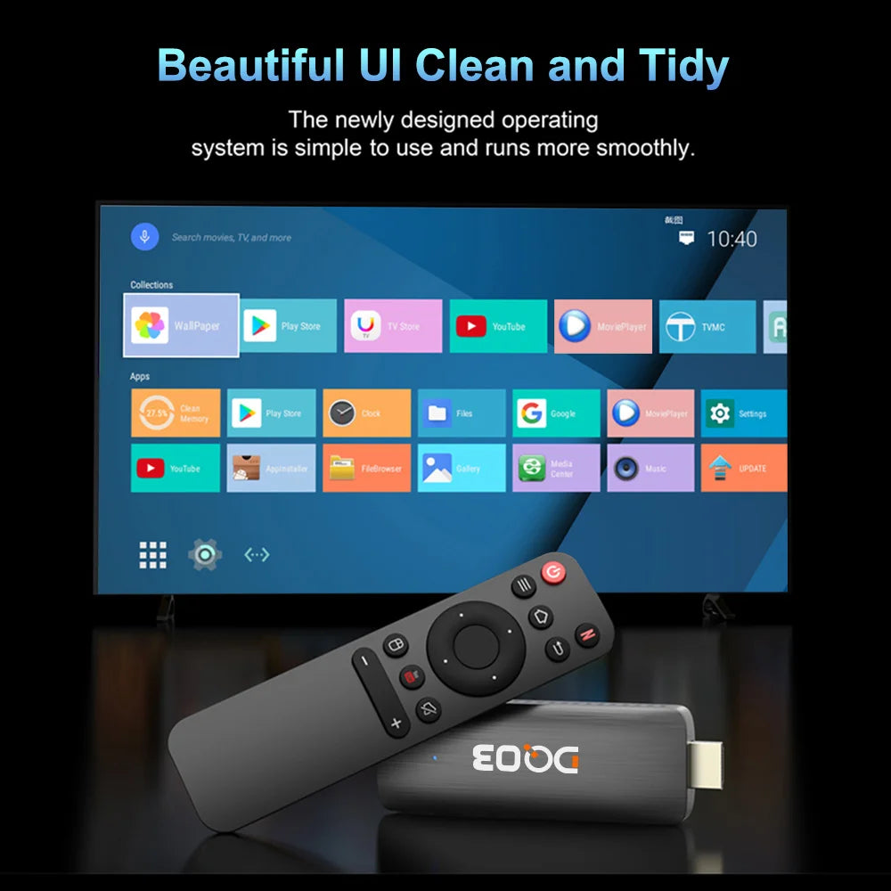 DQ03 Mini TV Stick, Façades, Android 10, Core ARM, Cortex A53, 2 Go, 16 Go, Support 4K, H.dissis, WiFi 2.4G et 5.8G Streaming Smart TV Box, 1 Go, 8 Go