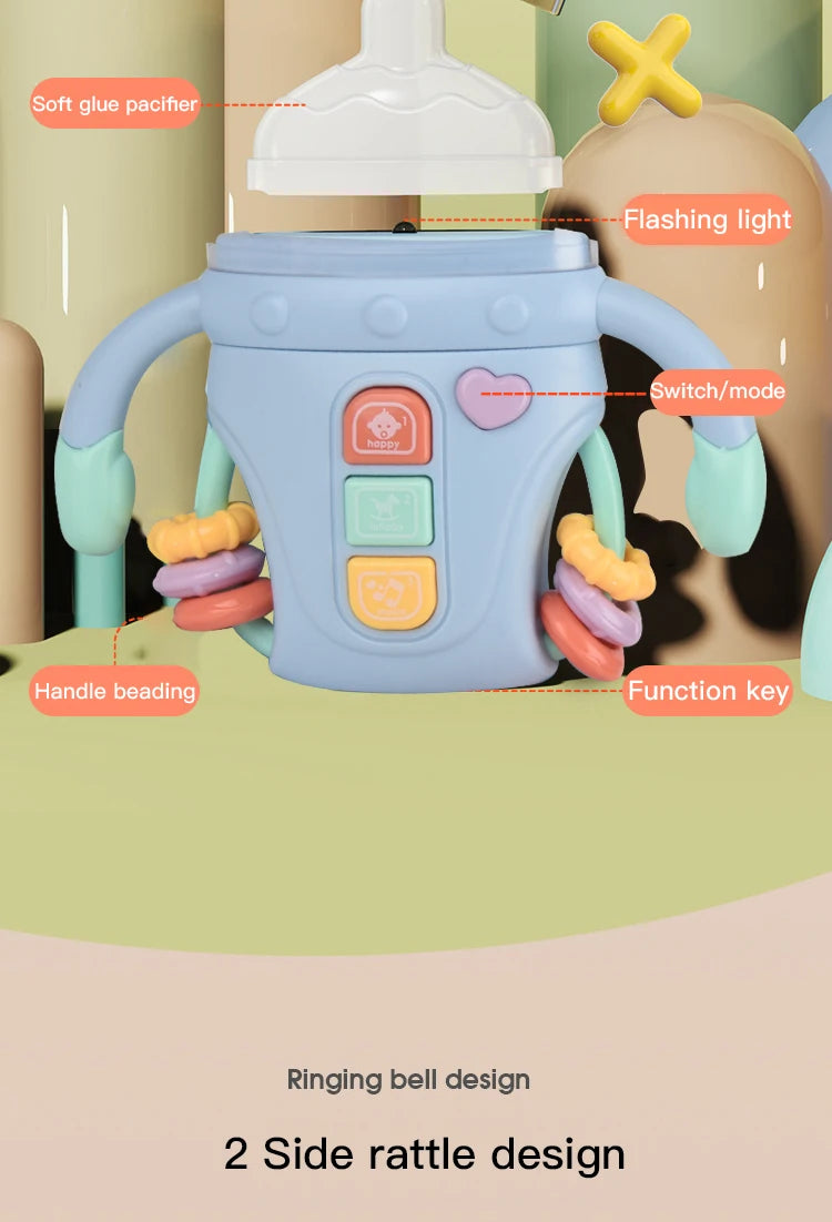 Hochet pour bébé, jouet d'apprentissage sensoriel Musical avec musique et lumières, sucette de dentition pour tout-petits, garçons et filles, cadeaux 0-24M