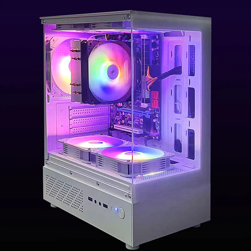 PC de jeu avec processeur A8-7680/512G SSD/16GB RAM 3200 mo DDR3/Windows 11 HD graphiques blanc pc gamer jeu mini pc