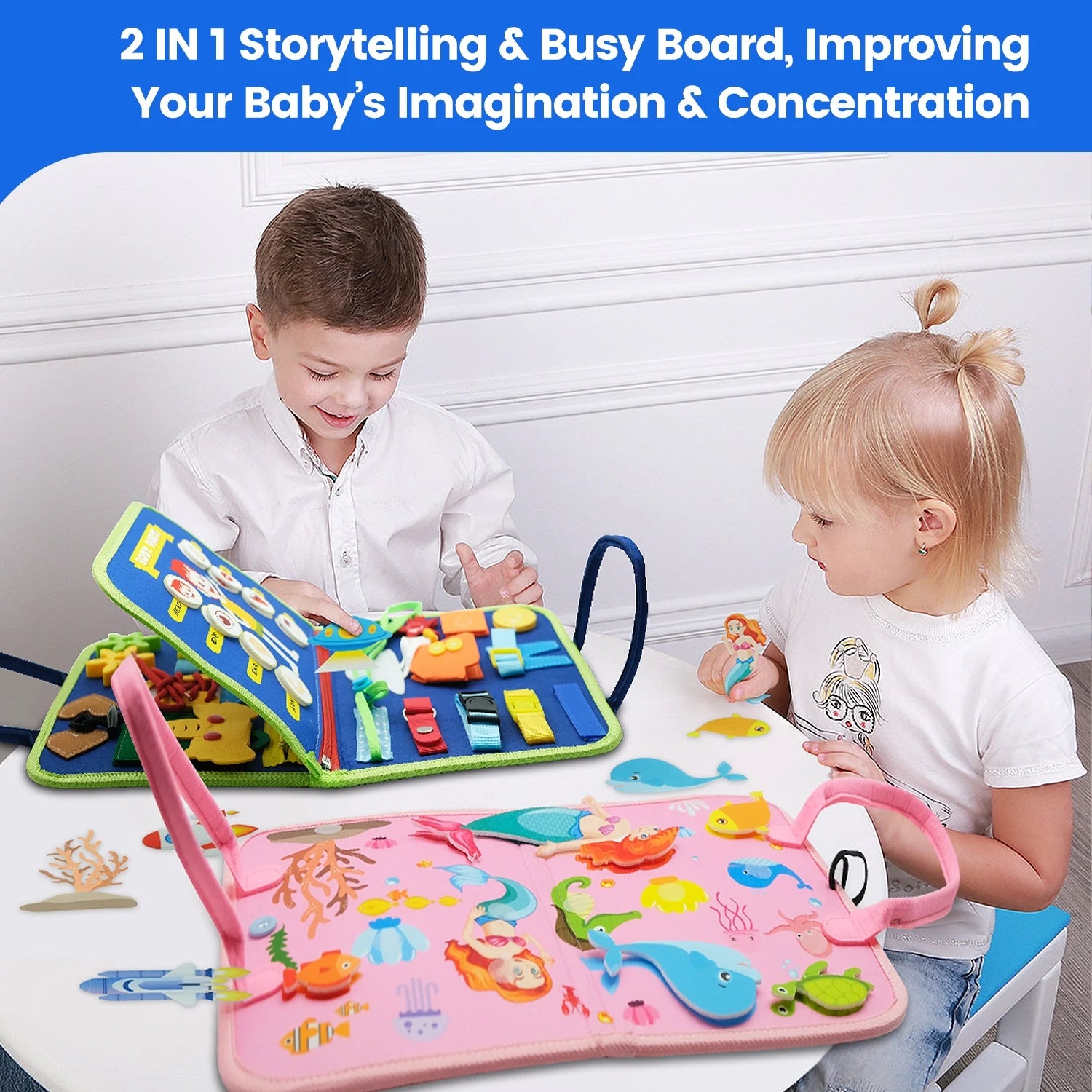 Livre d'activité Montessori en feutre pour tout-petits, planches sensorielles, motricité Fine, livre silencieux, jouets d'apprentissage préscolaire, cadeau éducatif