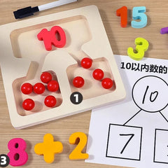 Jouet mathématique en bois pour enfants, outils pédagogiques d'addition et de soustraction, formation à la pensée logique Montessori, jouets mathématiques, éducation préscolaire