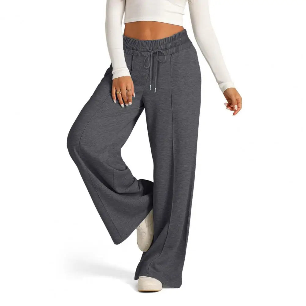 Yoga jambe droite pantalon de survêtement jambe droite femmes pantalon de survêtement ample jambe large en plein air gymnase course pantalon de survêtement décontracté