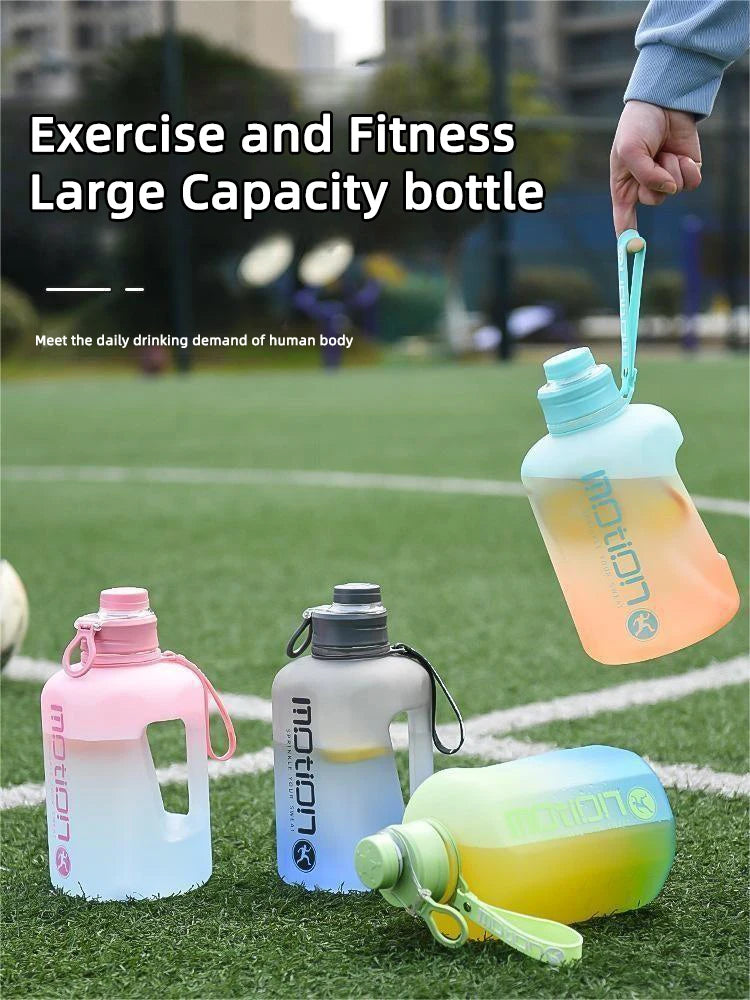 Bouteille d'eau de sport de grande capacité fecL, bouilloire de fitness en plein air, tasse d'eau en plastique nickel é, grand baril à souder portable pour étudiants