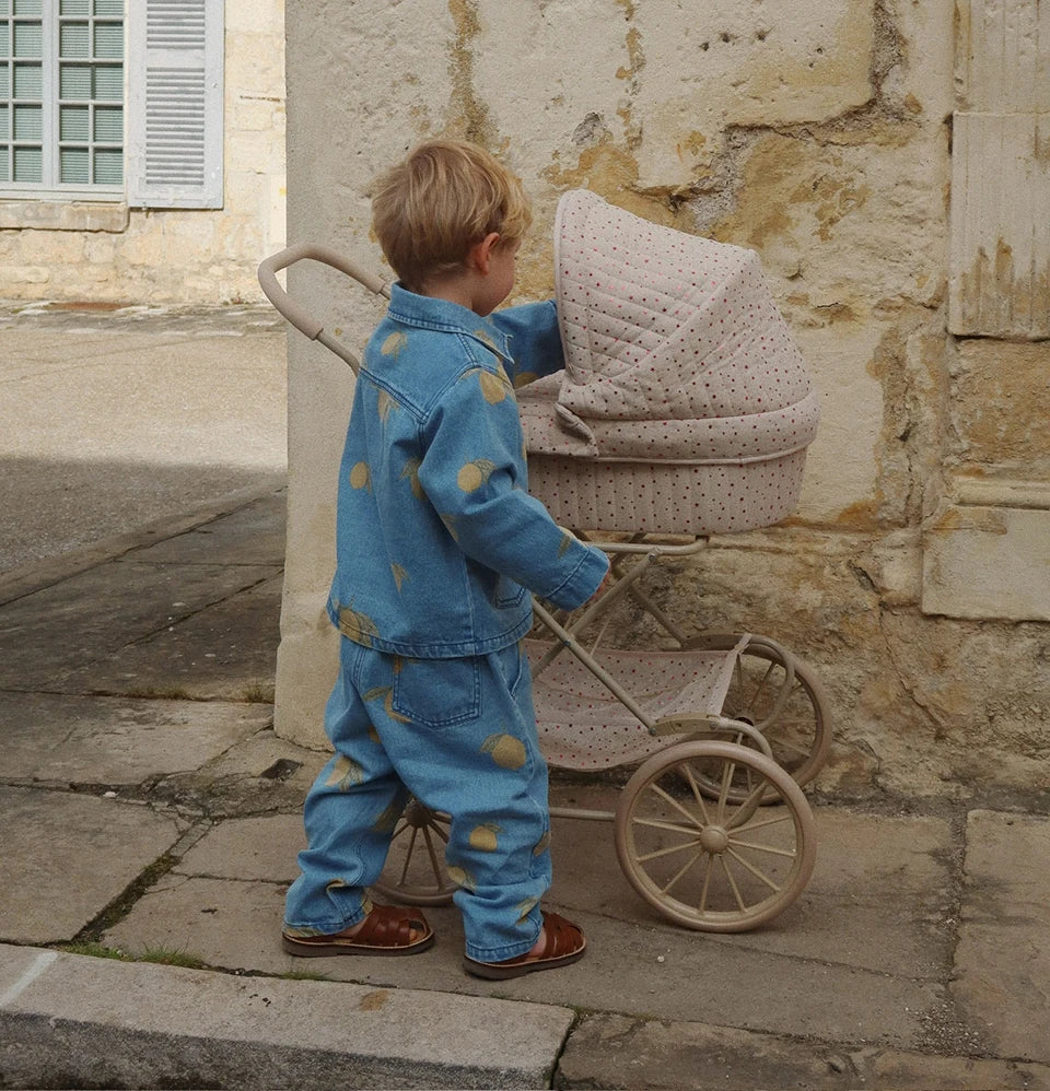 Robe imprimée mignonne pour filles, ensemble de vêtements pour tout-petits, veste à bretelles en jean, robes à enfiler en denim pour enfants, pantalons en jean combiné, marque KS, 2024