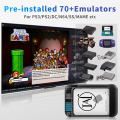 RETROBAT Consoles de disque dur de jeu portables 500G 70 + émulateurs 64000 + jeux rétro pour PS3/PS2/DC/N64/PSP/MAME/SS pour ordinateur portable Windows et PC