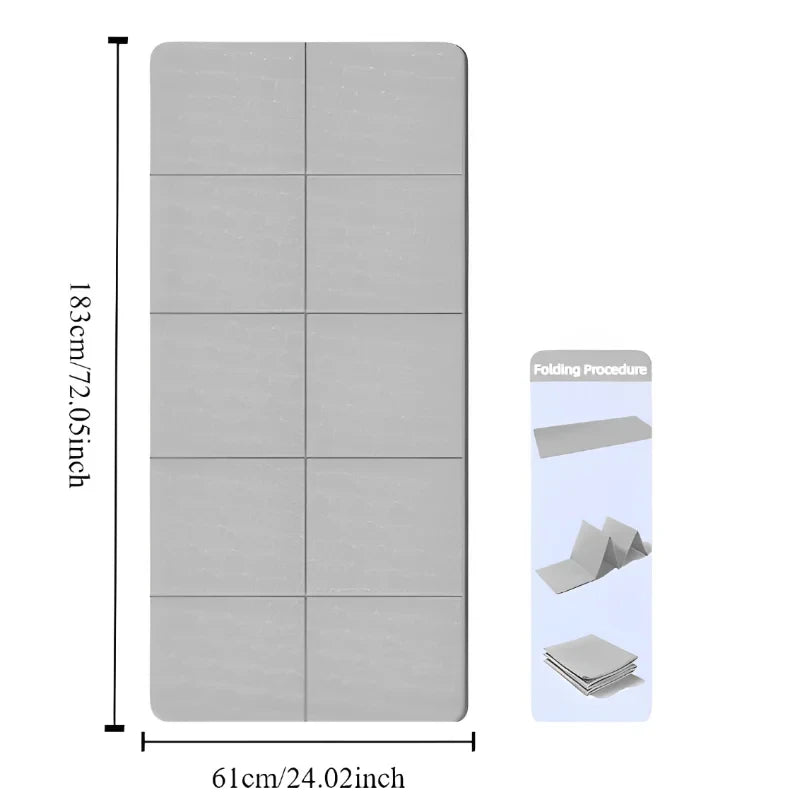 Tapis de yoga pliable en TPE : tapis de fitness de voyage pliable et antidérapant double face respectueux de l'environnement pour le yoga, le pilates et les entraînements au sol
