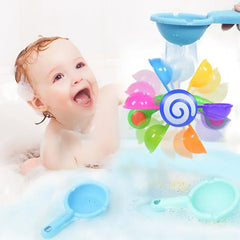 Moulin à vent arc-en-ciel pour tout-petits, ventouse de bain, jouet de pulvérisation d'eau, roue à eau colorée, ensemble de jouets de bain pour bébé, jouet d'arrosage de douche