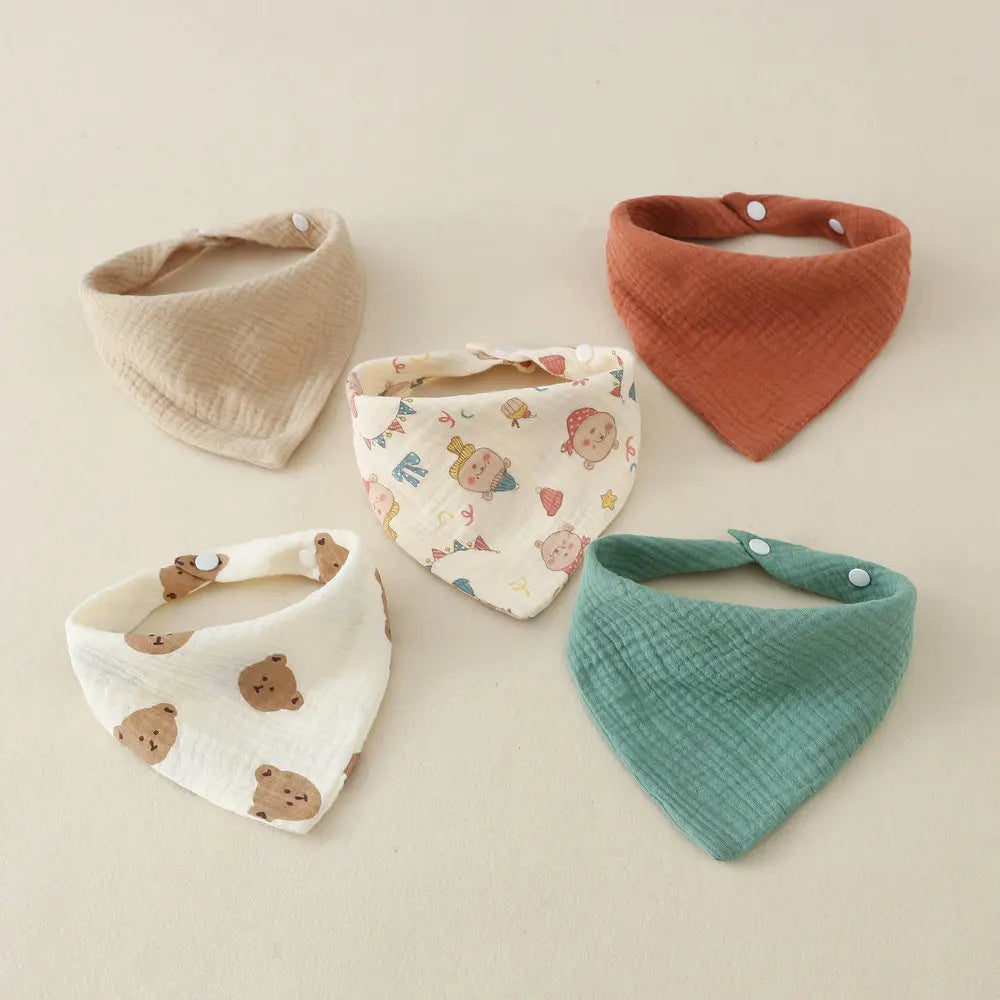 Bavoirs en mousseline de coton pour bébé |   Bavoir bandana pour tout-petits |   Tablier lavable en mousseline de gaze absorbante douce pour bébé