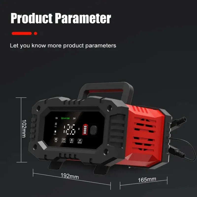Chargeur de batterie intelligent pour voiture et moto, chargeurs de batterie au lithium, AGM GEL, plomb-acide, veFePO4, 20A, 10A, 12V, 24V