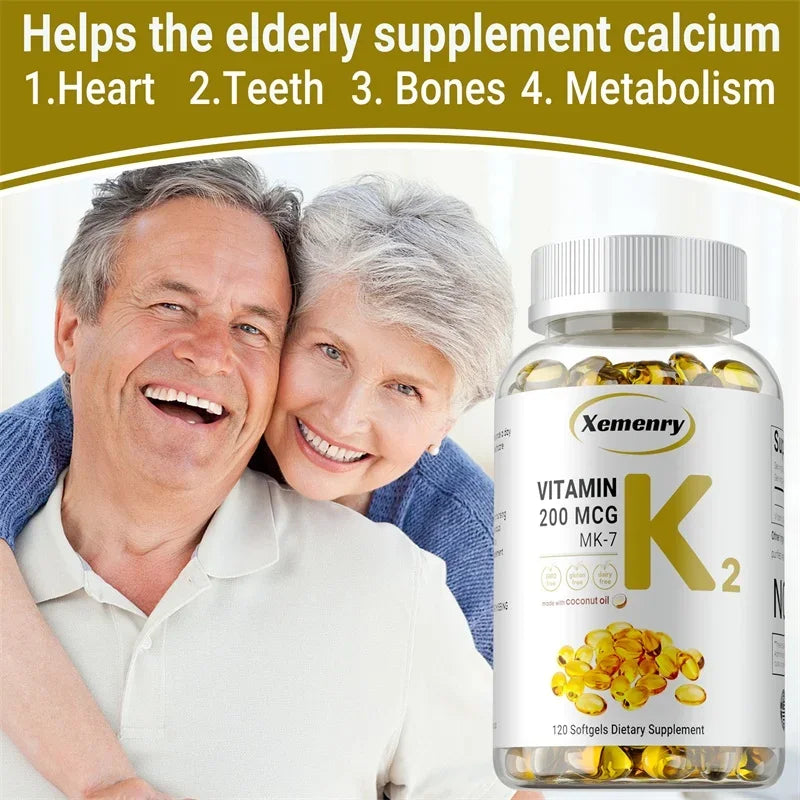 Supplément MK-7 de vitamine K2-Soutient la densité Sophia, les dents, la peau, la santé cardiaque et l'immunité