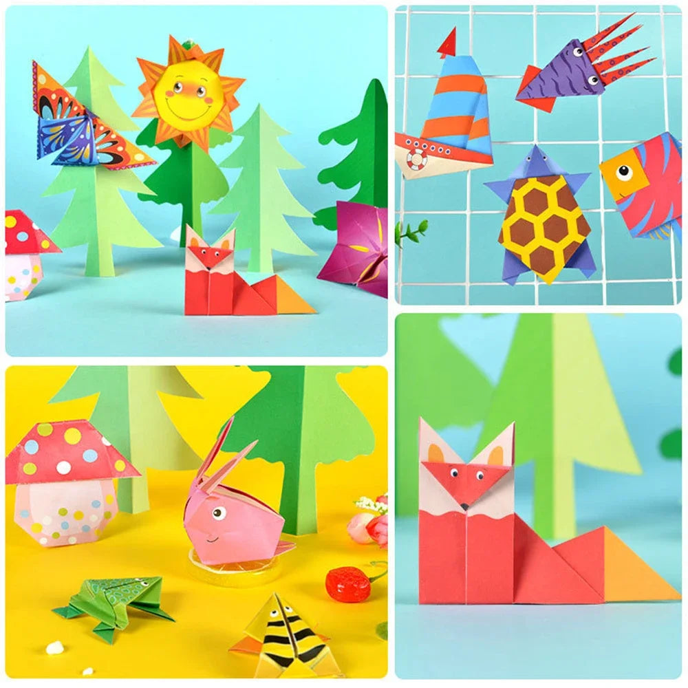 54 Pages Montessori jouets bricolage enfants artisanat jouet 3D dessin animé Animal Origami artisanat papier Art apprentissage jouets éducatifs pour les enfants