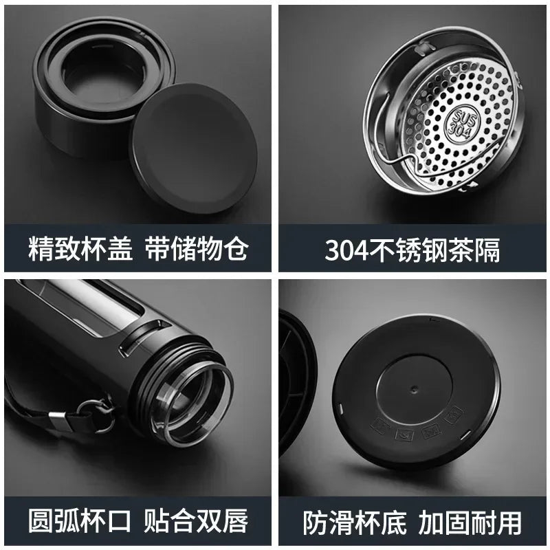 400, 600, 800, 1000ml glass bottle/cup with filter cord, plastic case, glass cup, water bottle, business gift, black/blue