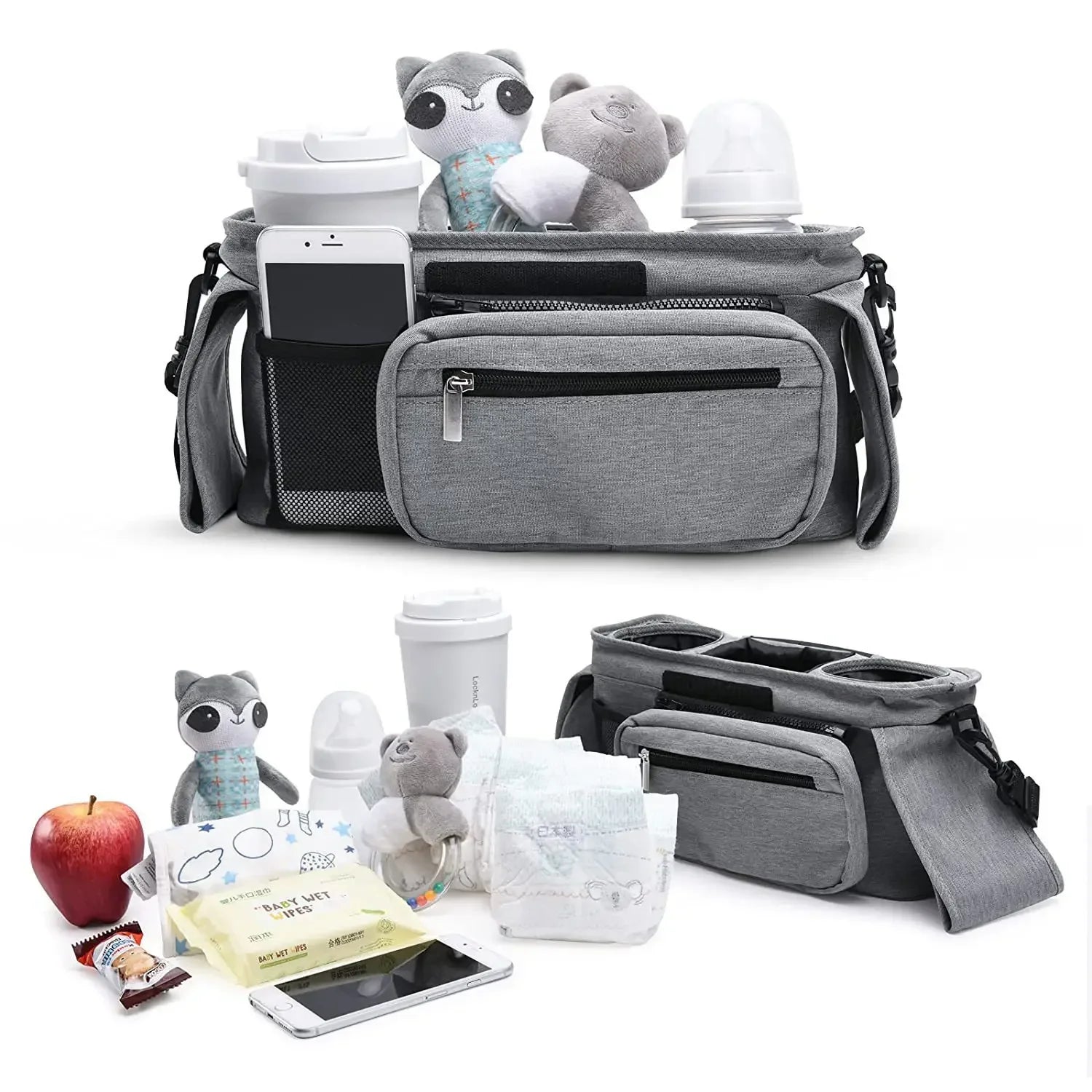 Sac de rangement pour poussette de bébé, sac suspendu de voyage de grande capacité, sac pour maman, porte-bouteille de téléphone, sacs à couches, accessoires de poussette pour bébé