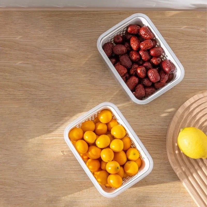 Boîte de conservation au réfrigérateur, boîte de conservation du Drainage, boîte de conservation spéciale de légumes et de fruits à Double couche de qualité alimentaire