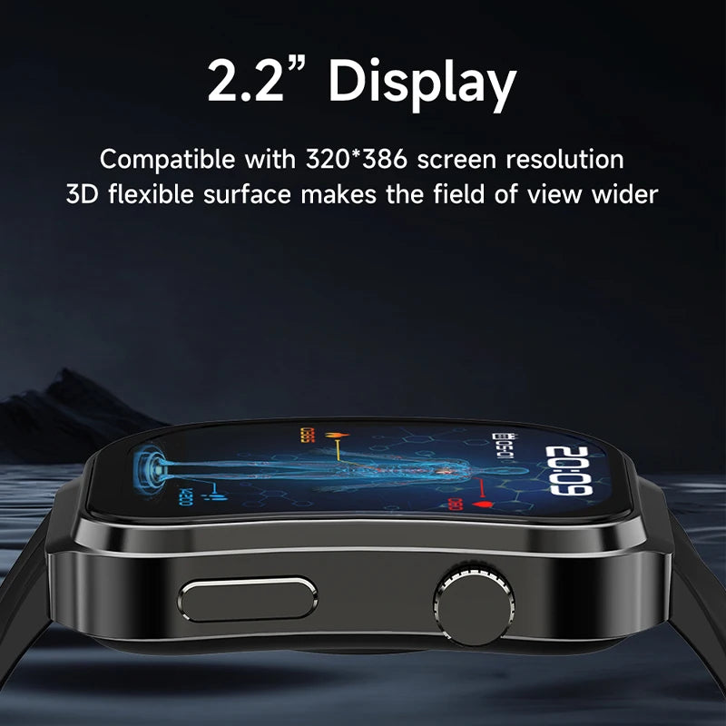 Nouveau montre intelligente pour hommes U13 écran carré de 2.1 pouces résolution 320*386 surveillance de la fréquence cardiaque et de la pression artérielle 2024 montre intelligente