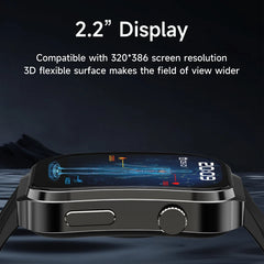 Nouveau montre intelligente pour hommes U13 écran carré de 2.1 pouces résolution 320*386 surveillance de la fréquence cardiaque et de la pression artérielle 2024 montre intelligente