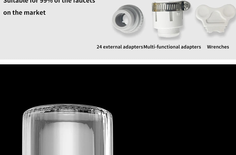Purificateur d'eau du robinet, filtrage physique pour la maison, Kictchen, 2 éléments filtrants, filtre amovible et lavable, aérateur