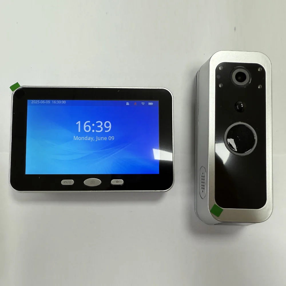 Tuya Smart Life 1080P WiFi vidéo sonnette batterie 100% système d'interphone de porte sans fil PIR caméra extérieure 5 pouces écran de moniteur