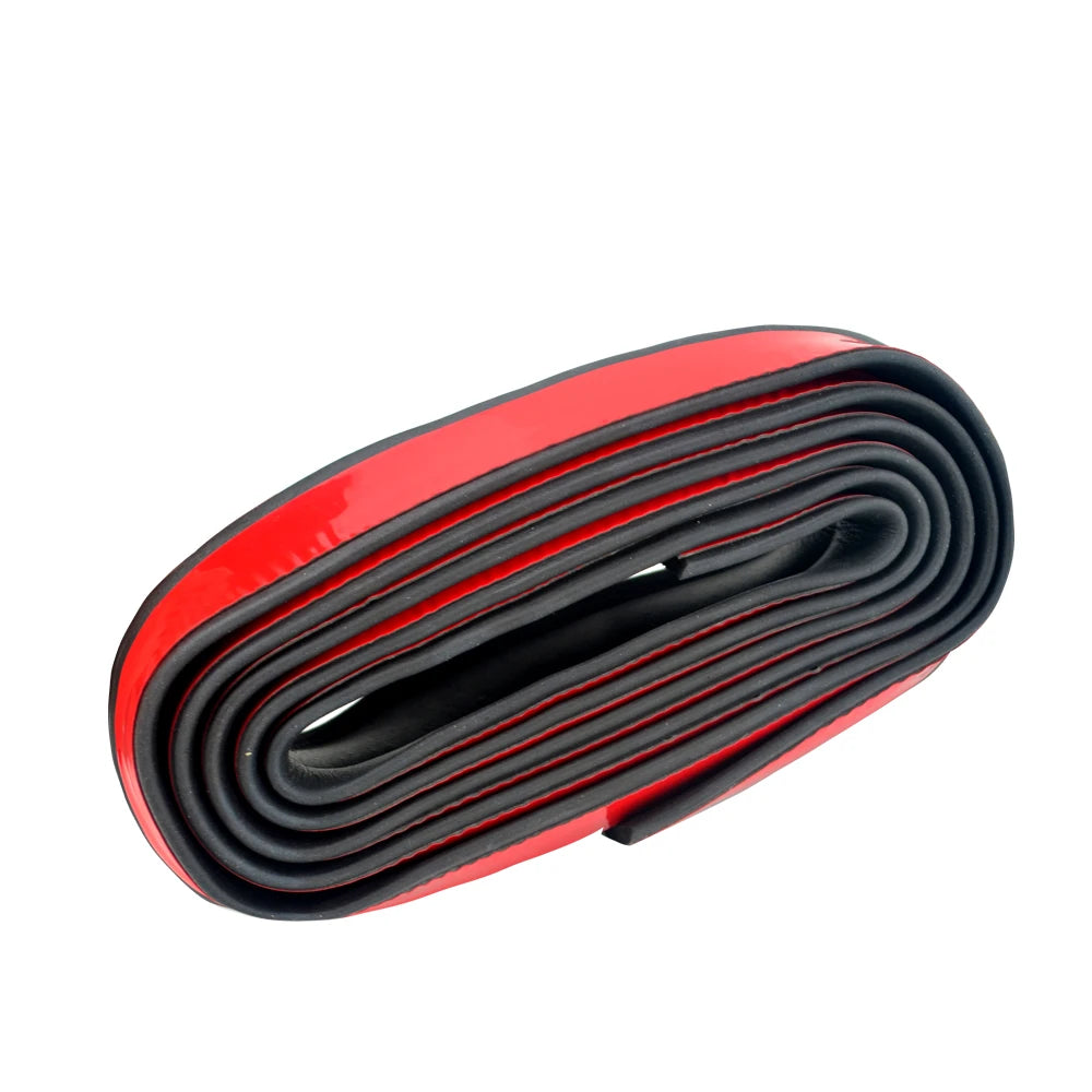 Autocollants de lèvre de pare-chocs de voiture 2.5M, lèvre de pare-chocs avant de voiture en caoutchouc protecteurs de pare-chocs de voiture moulures extérieures bande de lèvre de pare-chocs 65mm de largeur
