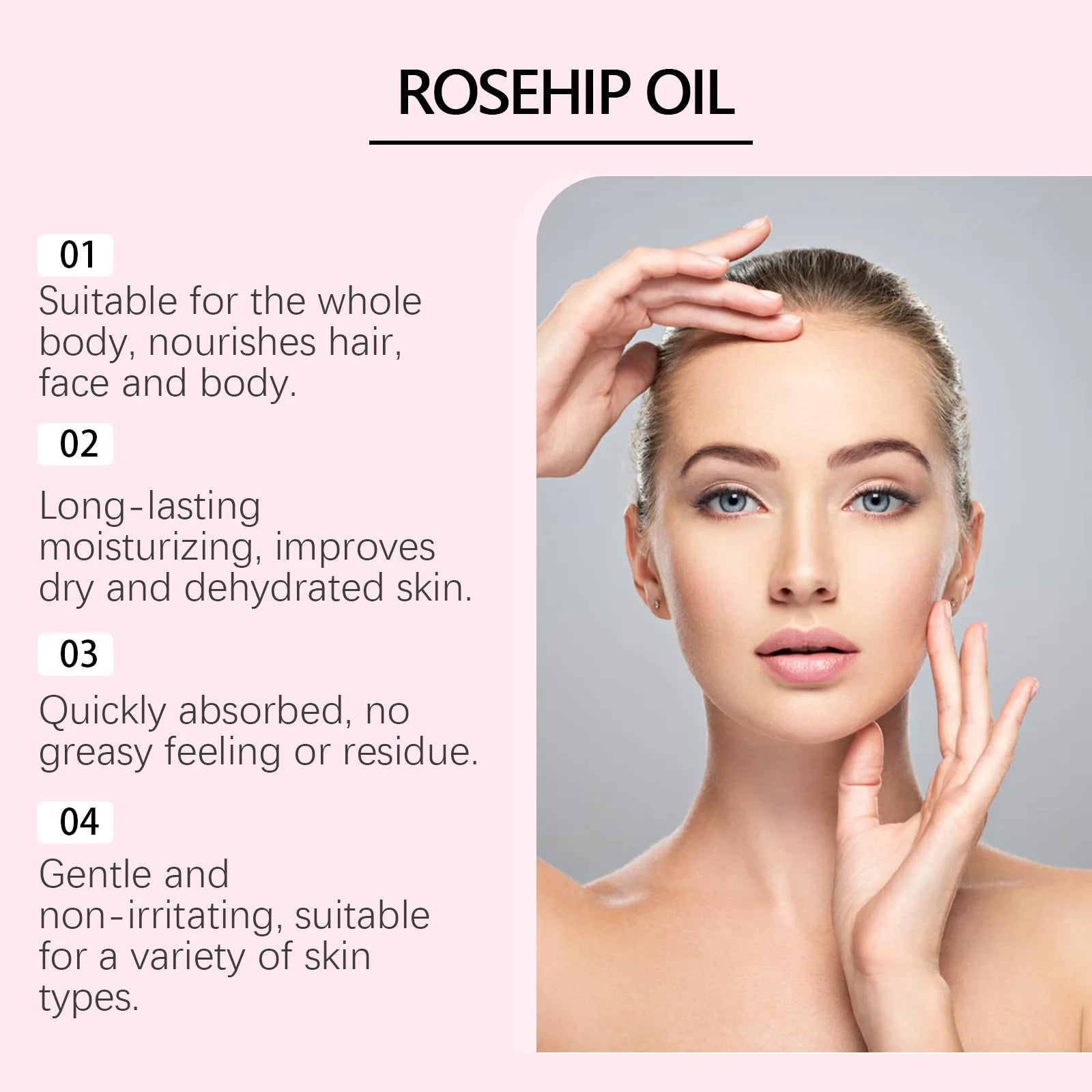 Bio Rose Musquée Antioxydant Améliorer Rides Rides Raffermissant Lifting Réparation Hydratant Nourrir Lisse Cheveux Soins de La Peau Huile