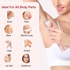 2-in-1 Electric Shavers for Women, Bikini Trimmer, Facial Mustache Trimmer, for Ladies, Body, Underarms, Legs, Painless Portable Epilator