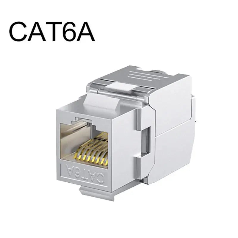 ZOERAX Cat6a Cat7 Keystone Jack Cat7 RJ45 STP Toolless Type Zinc Alloy Module Adapter Coupler Plugs for 22 to 26 AWG