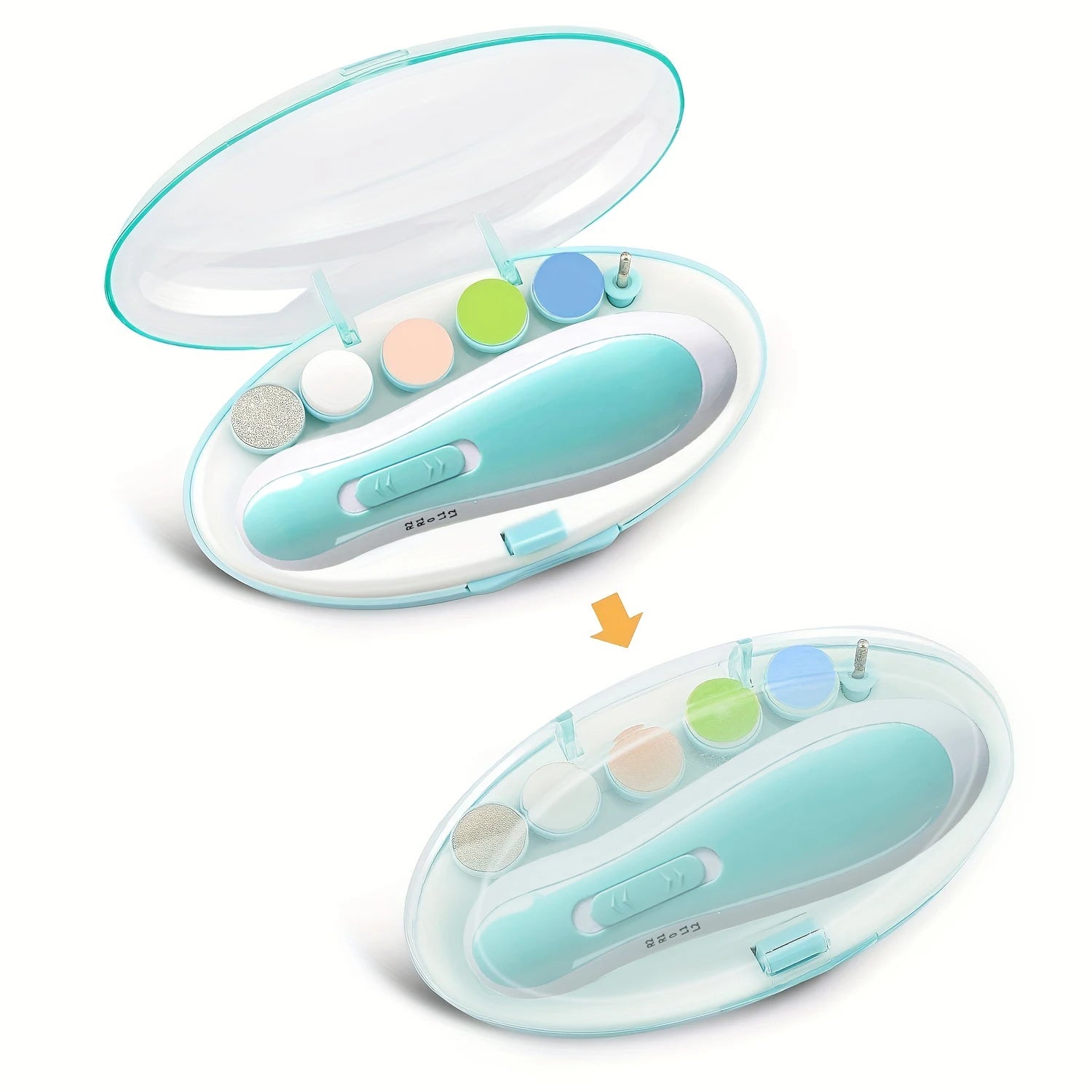 Coupe-ongles pour bébé, coupe-ongles électrique sûr pour bébé, lime à ongles pour bébé avec lumière LED pour nouveau-né et tout-petit, 1 pièce