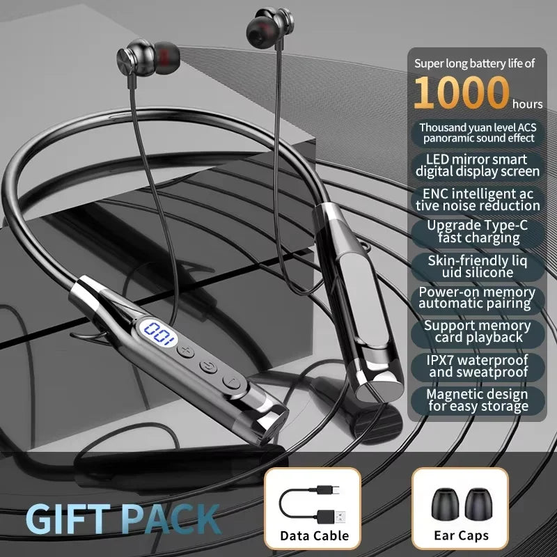 TWS Headphones Earbuds Earphones Earhook, Ecouteurs Bluetooth 5.49 sans Fil Casque Audio avec Haut-parleurs dynamiques de, avec microphone, Son stéréo immersif, 28h d'Autonomie pour Sport, entraînement, Yoga, Extérieur