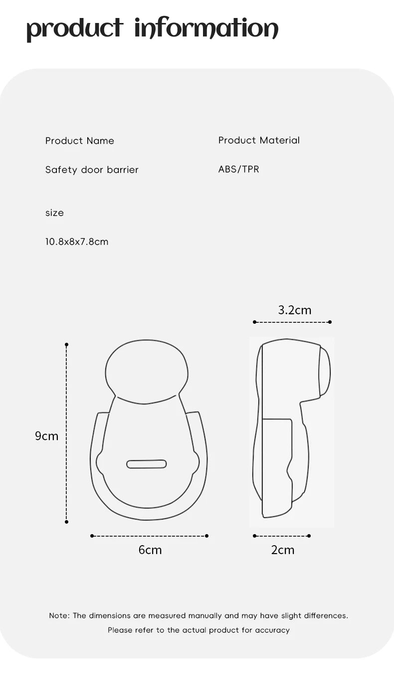 Butoir de porte de sécurité pour bébé, arrêt de porte de sécurité pour enfants, empêche la fermeture de la maison, maintient automatiquement la main Anti-pincement en toute sécurité pour bébé