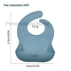 Bavoir en Silicone pour bébé et enfant en bas âge, imperméable, souple, avec poche de chargement, pour garçons et filles, Logo personnalisé gratuit