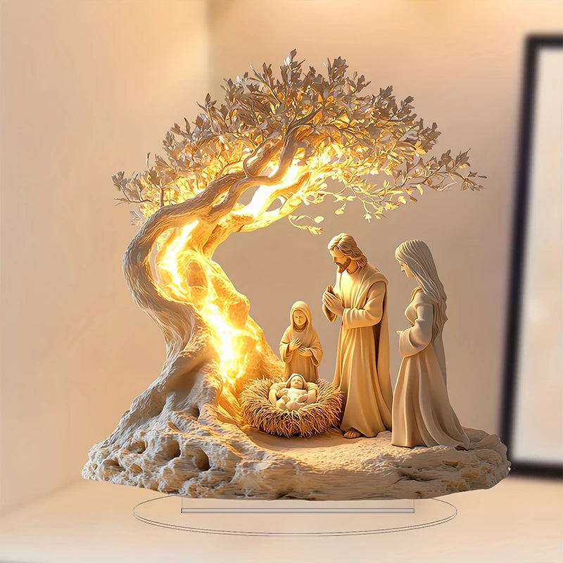 Easter nativity scene figurine, table decoration, nativity figurine set, home decoration