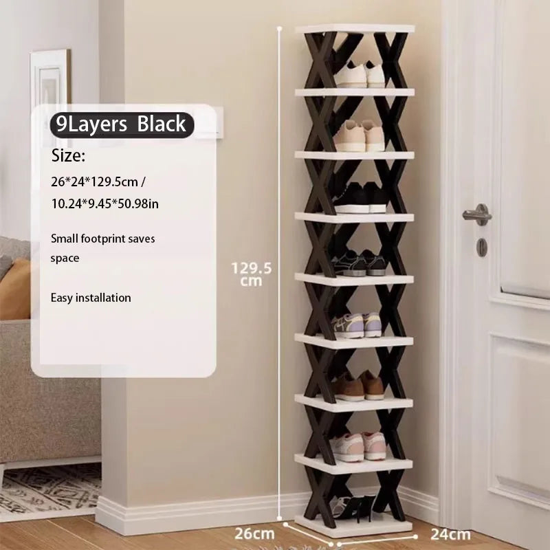Étagère de rangement pour chaussures, étagère à chaussures détachable, étagère multicouche pour la maison, salon, hôtel, chambre à coucher, armoire de couleur simple