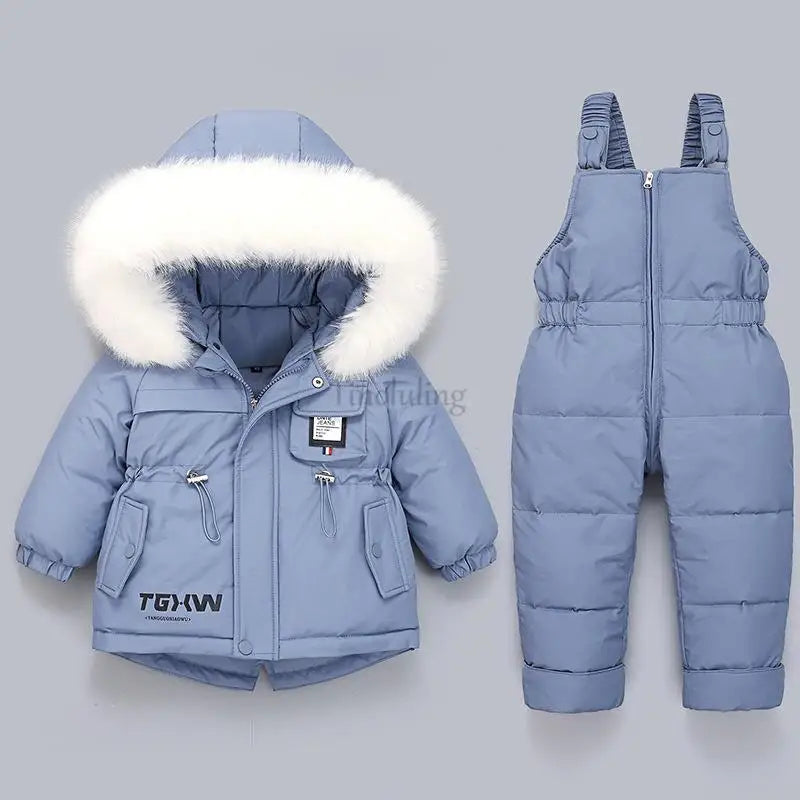 Ensembles de vêtements pour tout-petits, combinaisons de neige d'hiver pour bébés filles, doudounes chaudes, combinaisons à capuche en fourrure optique, combinaisons trempées, 0-3 ans