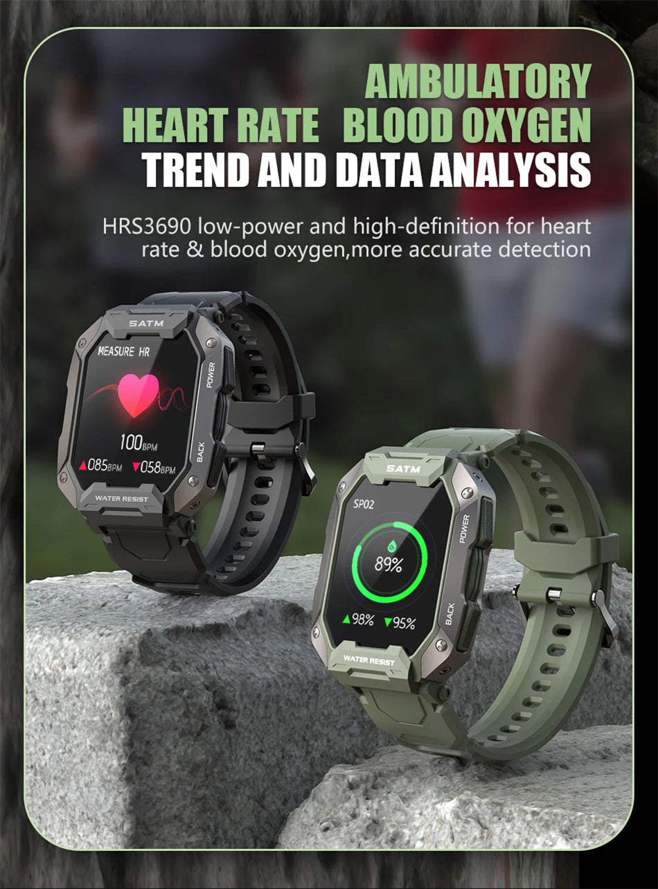 Montre intelligente étanche IP68 Iko pour hommes, horloge intelligente de natation, sports de plein air, suivi de la condition physique, moniteur de santé, montre intelligente pour Android, IOS
