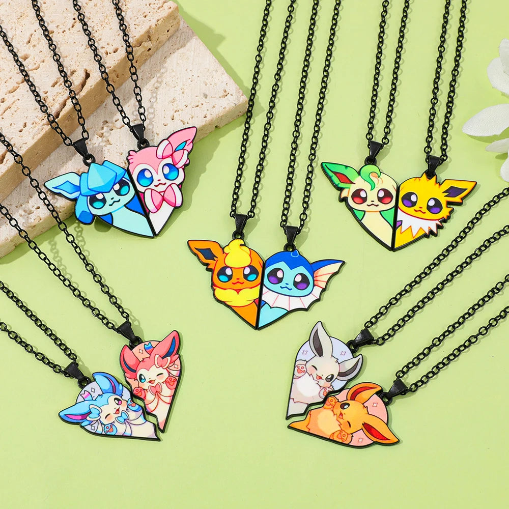 Ensemble de colliers Pokémon Eevee Evolution avec Umbreon, Espeon, Sylveon, Jolteon, pendentif Flareon, cadeau de bijoux animés pour les fans des femmes