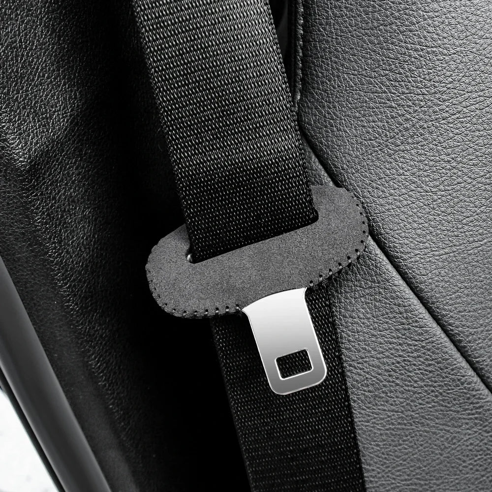 Boucle de ceinture de sécurité de voiture, Clip de protection, couverture intérieure avant et arrière, ceinture de sécurité automobile, Bulckle, Clips en cuir, accessoire