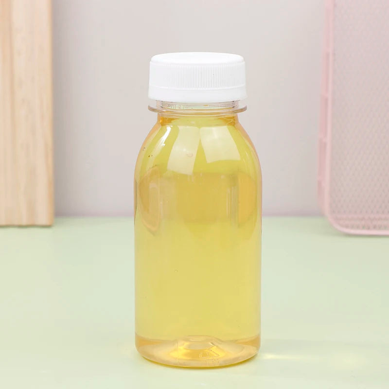 Bouteille d'eau en plastique transparente pour enfants, bouteille de jus, bouteille de lait en l'horloge, bouteille de boisson avec couvercle, portable AfricWater HI, 200ml, 6 pièces