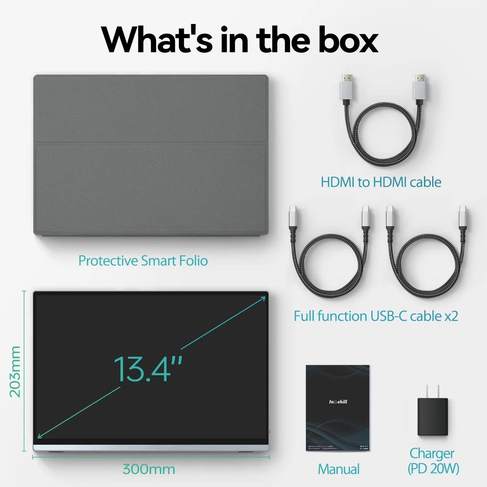 Intehill-Moniteur portable à écran tactile, 13.4 pouces, 4K, 3840x2400, 500nits, 100% sRGB, U13ZT, XBox, PS4, 5, Switch, PC portable, extension
