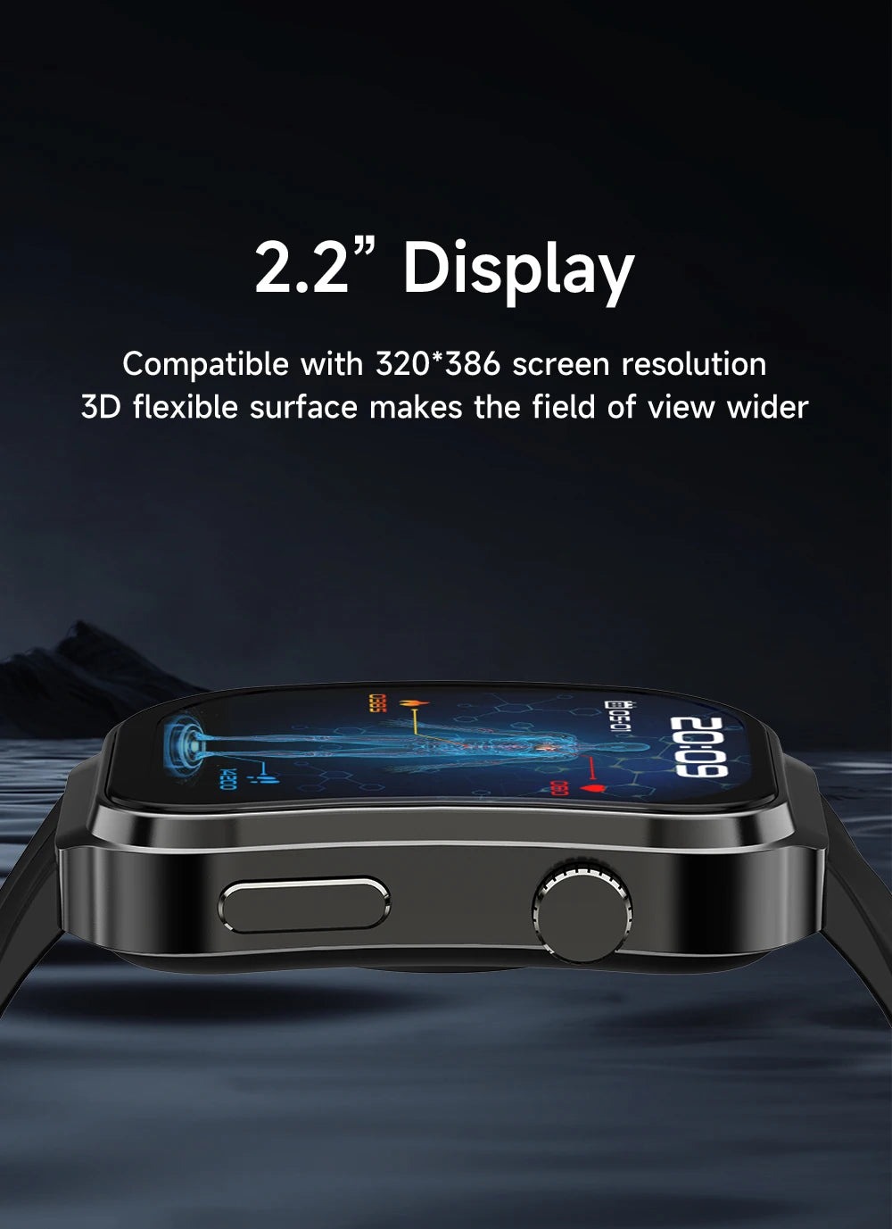 Nouveau montre intelligente pour hommes U13 écran carré de 2.1 pouces résolution 320*386 surveillance de la fréquence cardiaque et de la pression artérielle 2024 montre intelligente