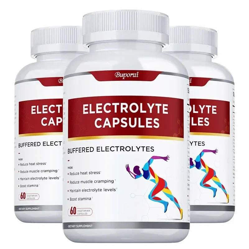 Capsules d'électrolyte - Soutient l'équilibre à l'électrolyte, soulage le stress, supplément de la nutrition sportive, améliore l'endurance, sans OGM