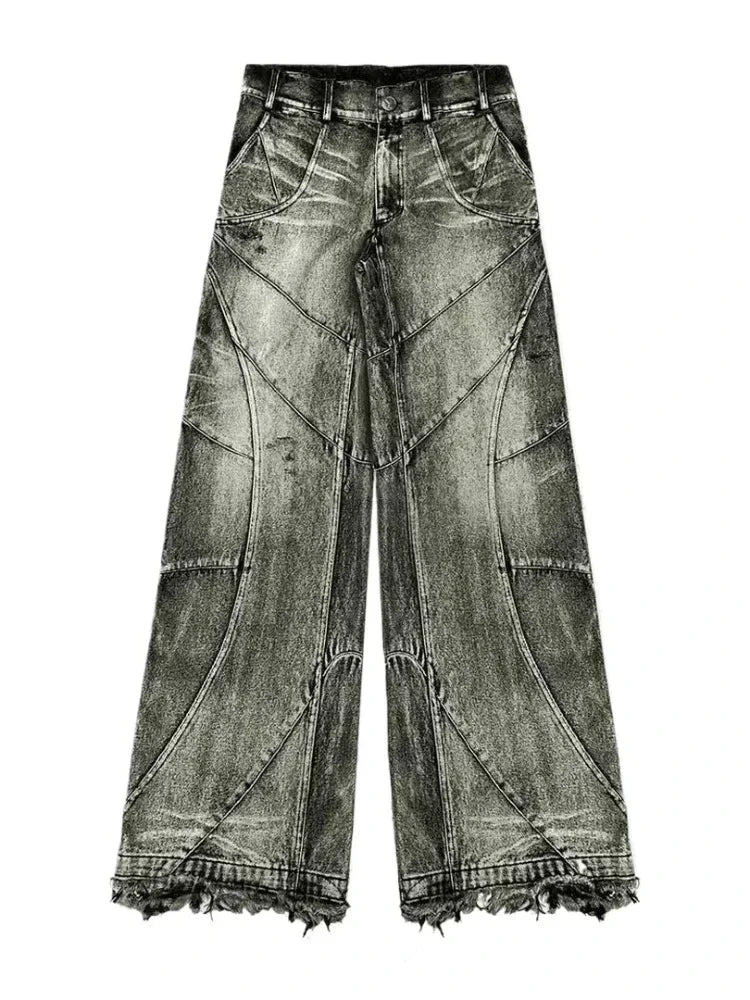 Women's baggy ripped denim jeans, bathroom, bathroom, bathroom, bathroom, U Y2k Streetwear, Punk Hip Hop, Grunge, FjGothic Vintage, Murcia, wide leg, Goth